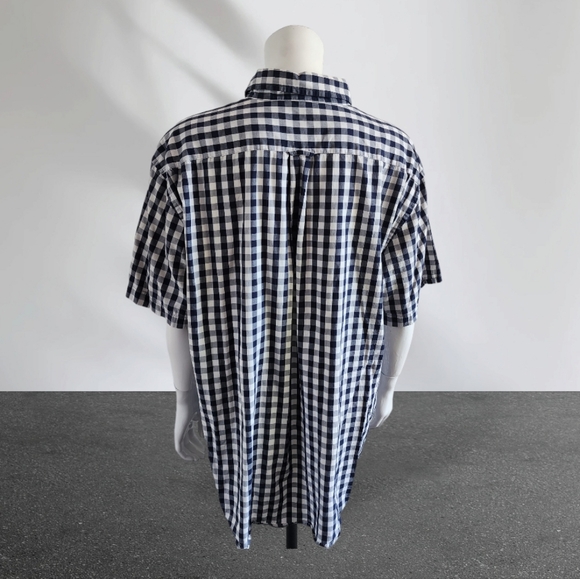 IZOD lightweight poplin short sleeves checkered shirt, plus size XXL - Picture 3 of 9